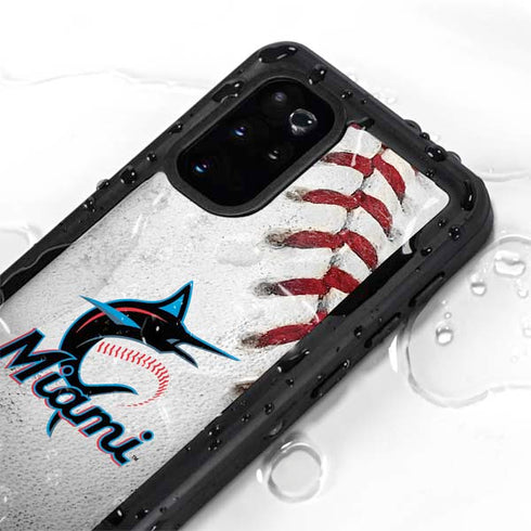 MLB Miami Marlins Game Ball Galaxy S20 Plus Waterproof Case