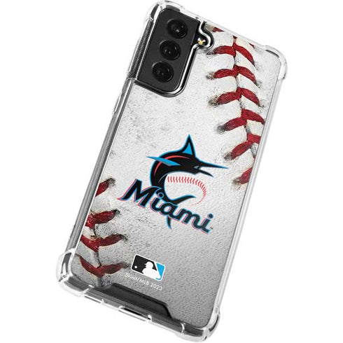 MLB Miami Marlins Game Ball Galaxy S21 FE Clear Case