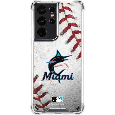 MLB Miami Marlins Game Ball Galaxy S21 Ultra 5G Clear Case