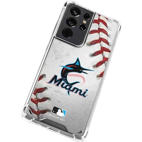 MLB Miami Marlins Game Ball Galaxy S21 Ultra 5G Clear Case