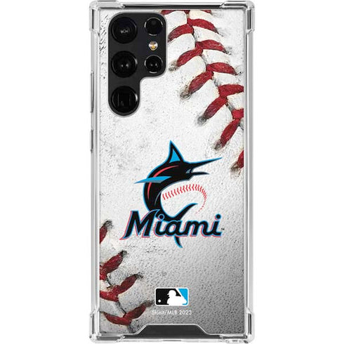 MLB Miami Marlins Game Ball Galaxy S22 Ultra Clear Case