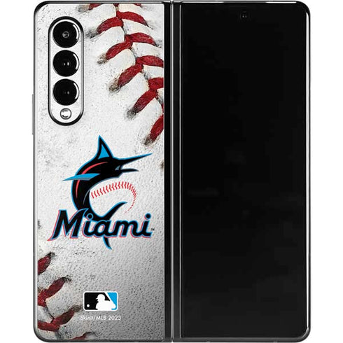 MLB Miami Marlins Game Ball Galaxy Z Fold3 5G Skin