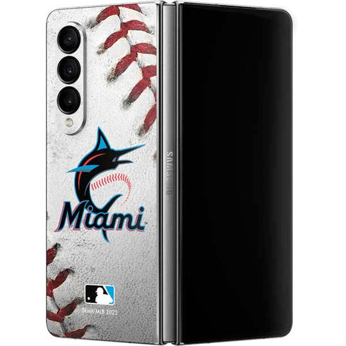 MLB Miami Marlins Game Ball Galaxy Z Fold4 5G Skin