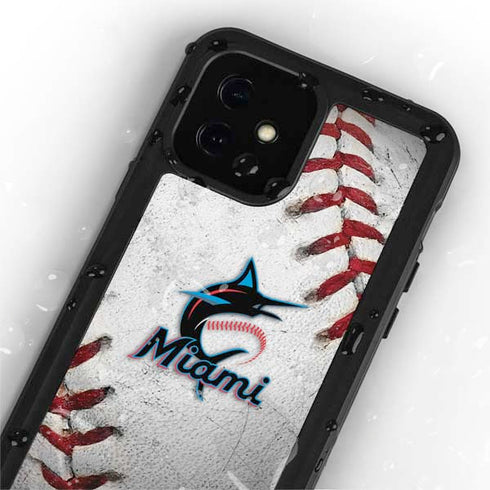 MLB Miami Marlins Game Ball iPhone 12 Waterproof Case