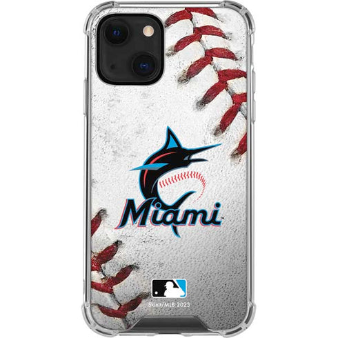 MLB Miami Marlins Game Ball iPhone 15 Plus Clear Case