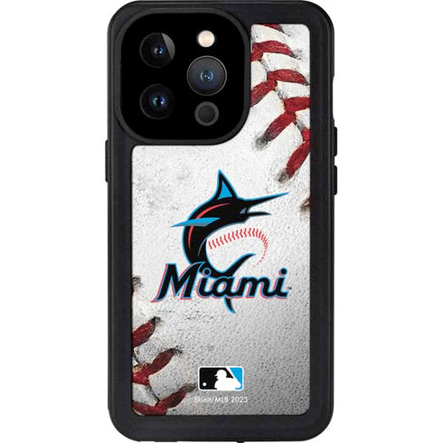 MLB Miami Marlins Game Ball iPhone 14 Pro Waterproof Case