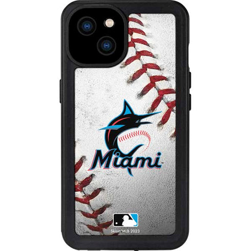 MLB Miami Marlins Game Ball iPhone 15 Plus Waterproof Case