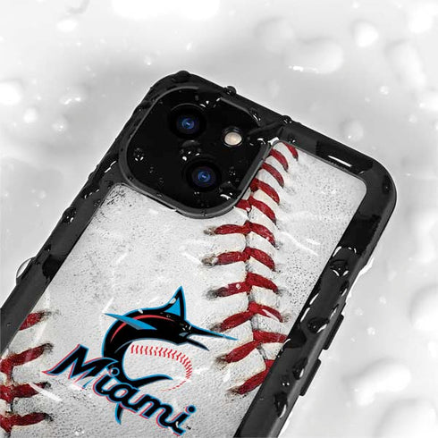 MLB Miami Marlins Game Ball iPhone 15 Plus Waterproof Case
