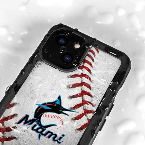 MLB Miami Marlins Game Ball iPhone 15 Waterproof Case