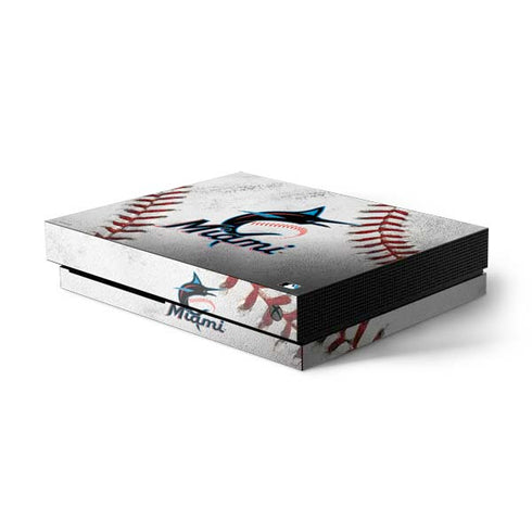 MLB Miami Marlins Game Ball Xbox One X Console Skin