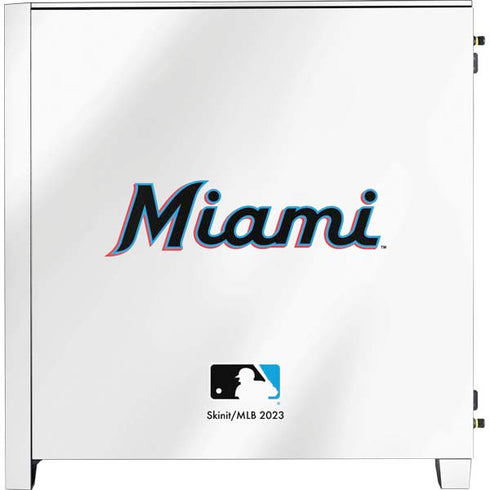 MLB Miami Marlins Home Jersey Corsair 4000D Tempered Glass Mid-Tower ATX Case Skin
