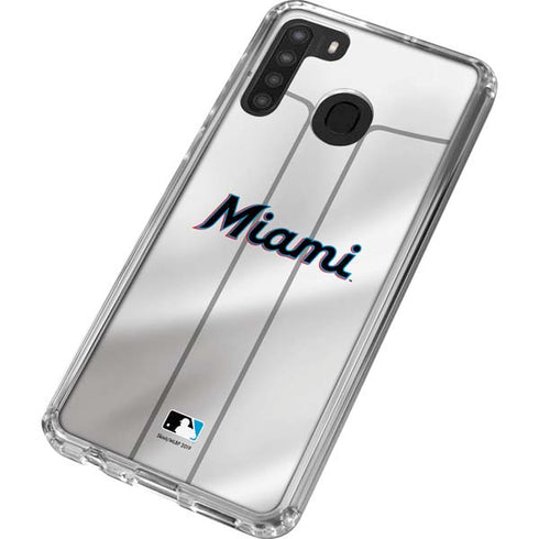 MLB Miami Marlins Home Jersey Galaxy A21 Clear Case