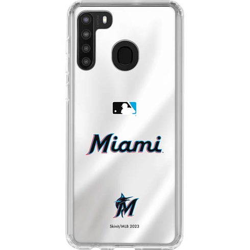 MLB Miami Marlins Home Jersey Galaxy A21 Clear Case