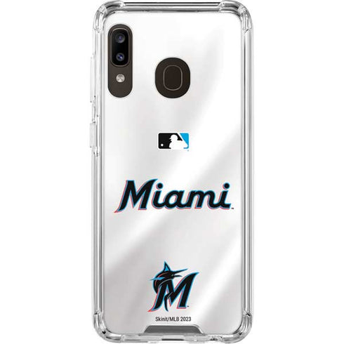 MLB Miami Marlins Home Jersey Galaxy A30 Clear Case
