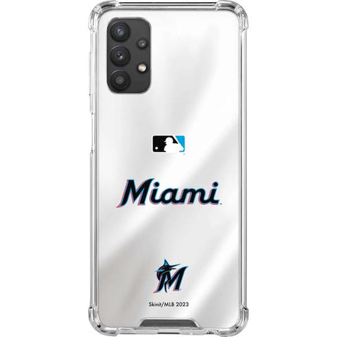 MLB Miami Marlins Home Jersey Galaxy A32 5G Clear Case