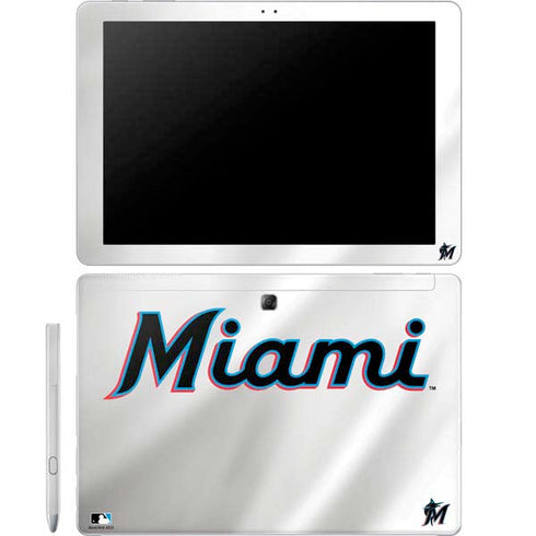 MLB Miami Marlins Home Jersey Galaxy Book 12in Skin