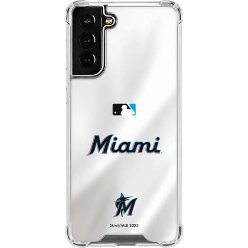 MLB Miami Marlins Home Jersey Galaxy S21 FE Clear Case