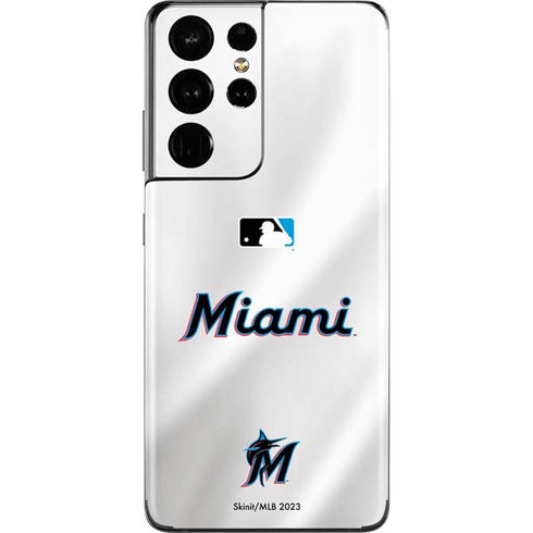 MLB Miami Marlins Home Jersey Galaxy S21 Ultra 5G Skin