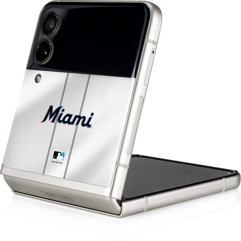 MLB Miami Marlins Home Jersey Galaxy Z Flip3 5G Skin