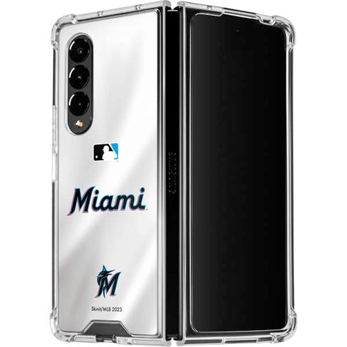 MLB Miami Marlins Home Jersey Galaxy Z Fold4 5G Clear Case
