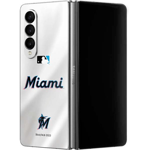 MLB Miami Marlins Home Jersey Galaxy Z Fold4 5G Skin