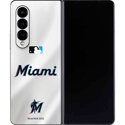 MLB Miami Marlins Home Jersey Galaxy Z Fold4 5G Skin