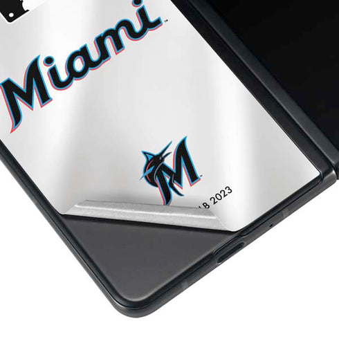 MLB Miami Marlins Home Jersey Galaxy Z Fold4 5G Skin