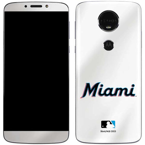 MLB Miami Marlins Home Jersey Moto E5 Plus Skin