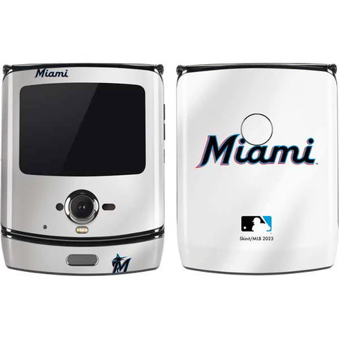 MLB Miami Marlins Home Jersey Motorola RAZR Skin