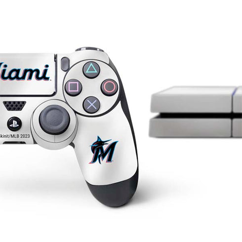 MLB Miami Marlins Home Jersey PS4 Console and Controller Bundle Skin