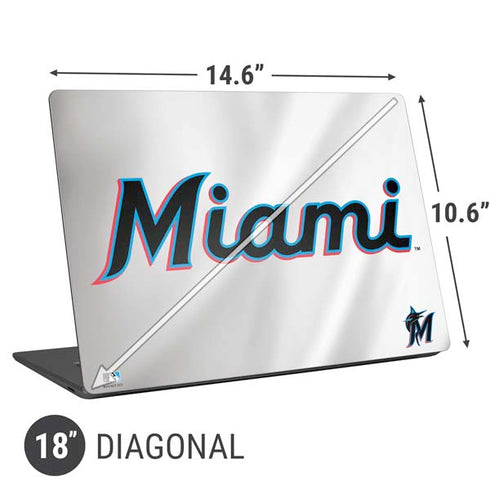 MLB Miami Marlins Home Jersey Universal Laptop 18in (14.6 x 10.6in) Skin