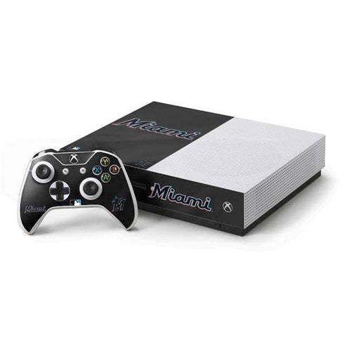 MLB Miami Marlins Jersey Alternate Xbox One S Console and Controller Bundle Skin