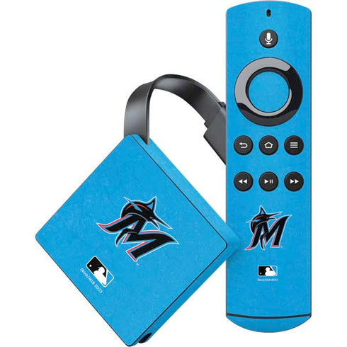 MLB Miami Marlins Solid Distressed Amazon Fire TV Skin