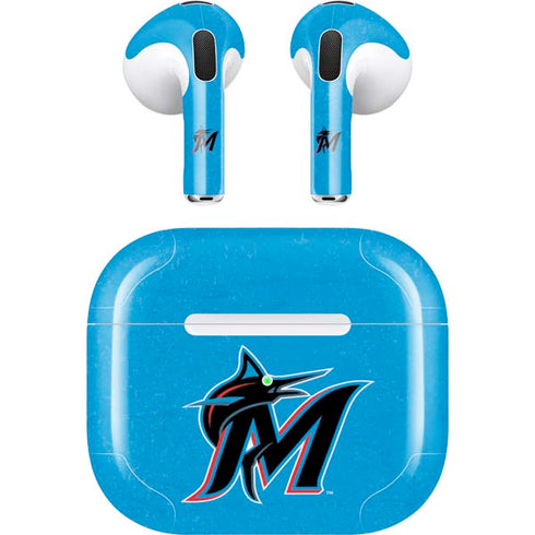 MLB Miami Marlins Solid Distressed Apple AirPods (3rd Gen 2021) Skin
