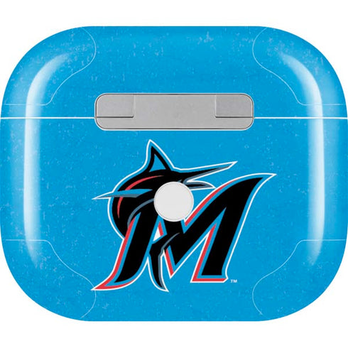 MLB Miami Marlins Solid Distressed Apple AirPods (3rd Gen 2021) Skin