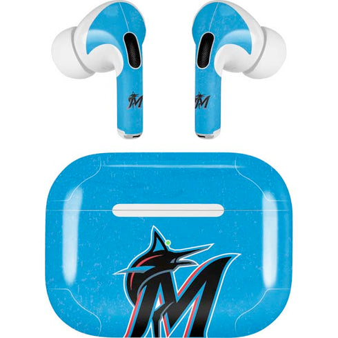 MLB Miami Marlins Solid Distressed Apple AirPods Pro Skin
