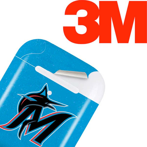 MLB Miami Marlins Solid Distressed Apple AirPods Skin