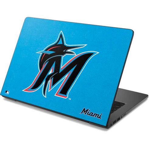 MLB Miami Marlins Solid Distressed Dell Chromebook Skin