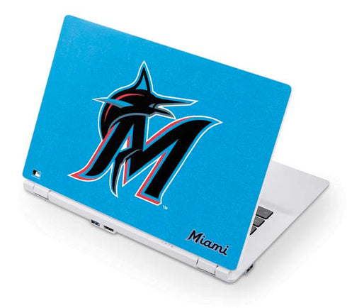 MLB Miami Marlins Solid Distressed Acer Chromebook Skin