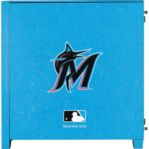 MLB Miami Marlins Solid Distressed Corsair 4000D Tempered Glass Mid-Tower ATX Case Skin