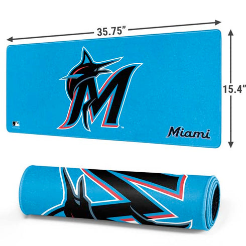 MLB Miami Marlins Solid Distressed Gaming Mouse Pad