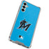 MLB Miami Marlins Solid Distressed Galaxy A14 5G Clear Case