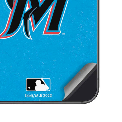 MLB Miami Marlins Solid Distressed Galaxy A14 5G Skin