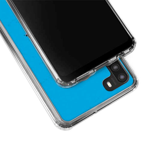 MLB Miami Marlins Solid Distressed Galaxy A21 Clear Case