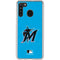 MLB Miami Marlins Solid Distressed Galaxy A21 Clear Case