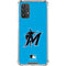 MLB Miami Marlins Solid Distressed Galaxy A32 5G Clear Case