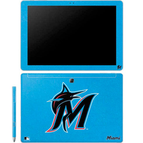 MLB Miami Marlins Solid Distressed Galaxy Book 12in Skin