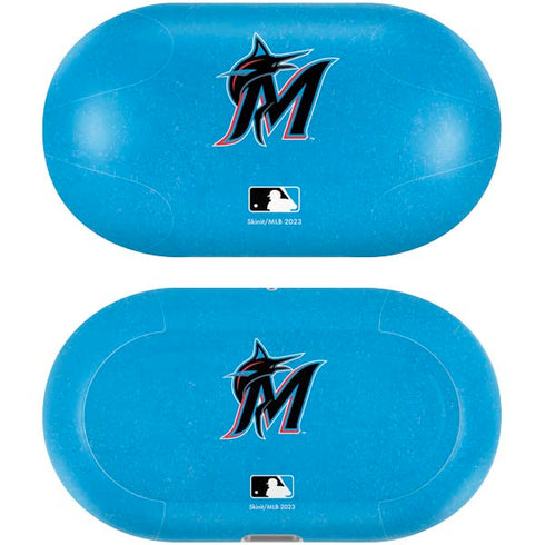 MLB Miami Marlins Solid Distressed Galaxy Buds Plus Skin
