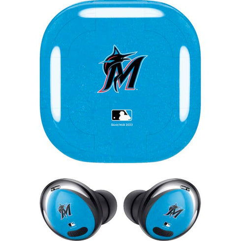 MLB Miami Marlins Solid Distressed Galaxy Buds Pro Skin