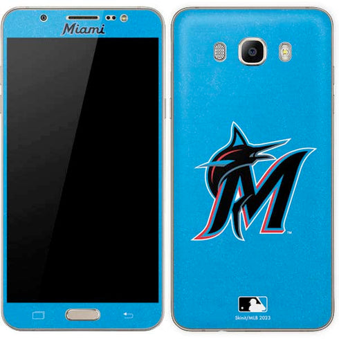 MLB Miami Marlins Solid Distressed Galaxy J7 Skin
